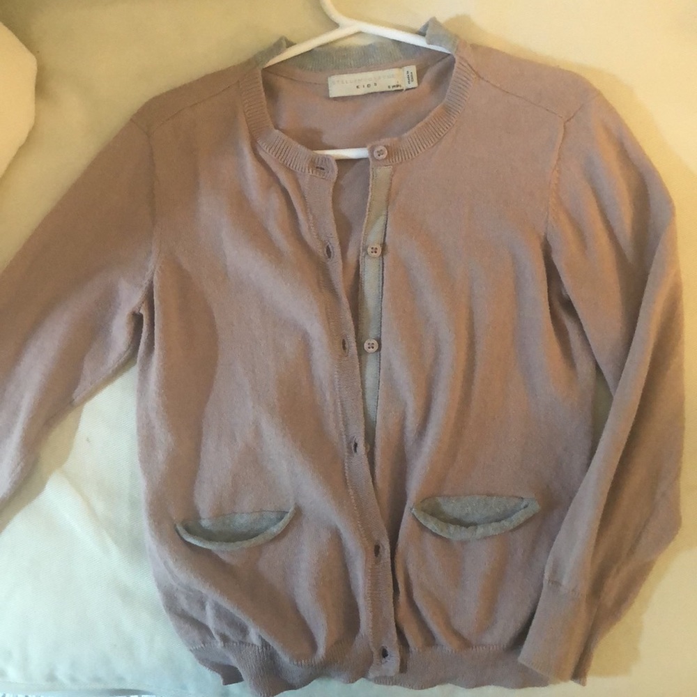 Stella McCartney KIDS mauve cardigan with pockets